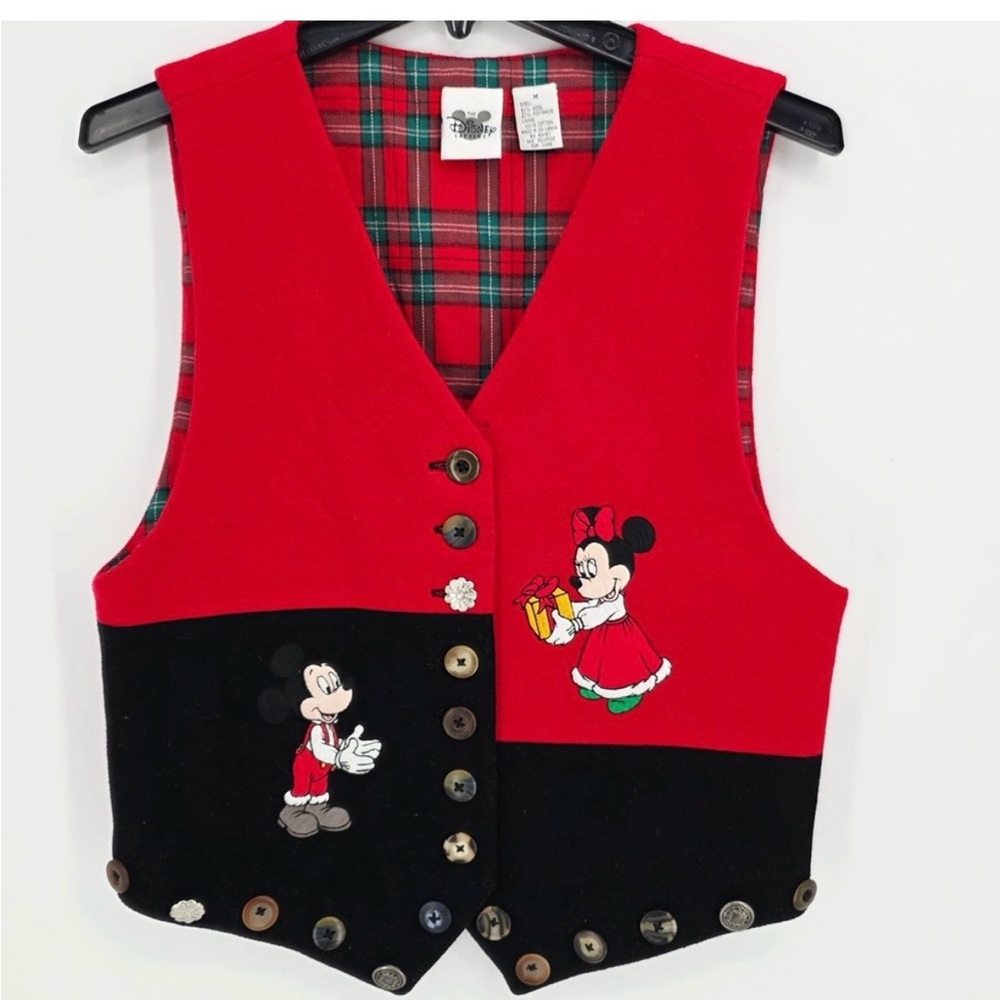 Disney Women's Red and Black Vest